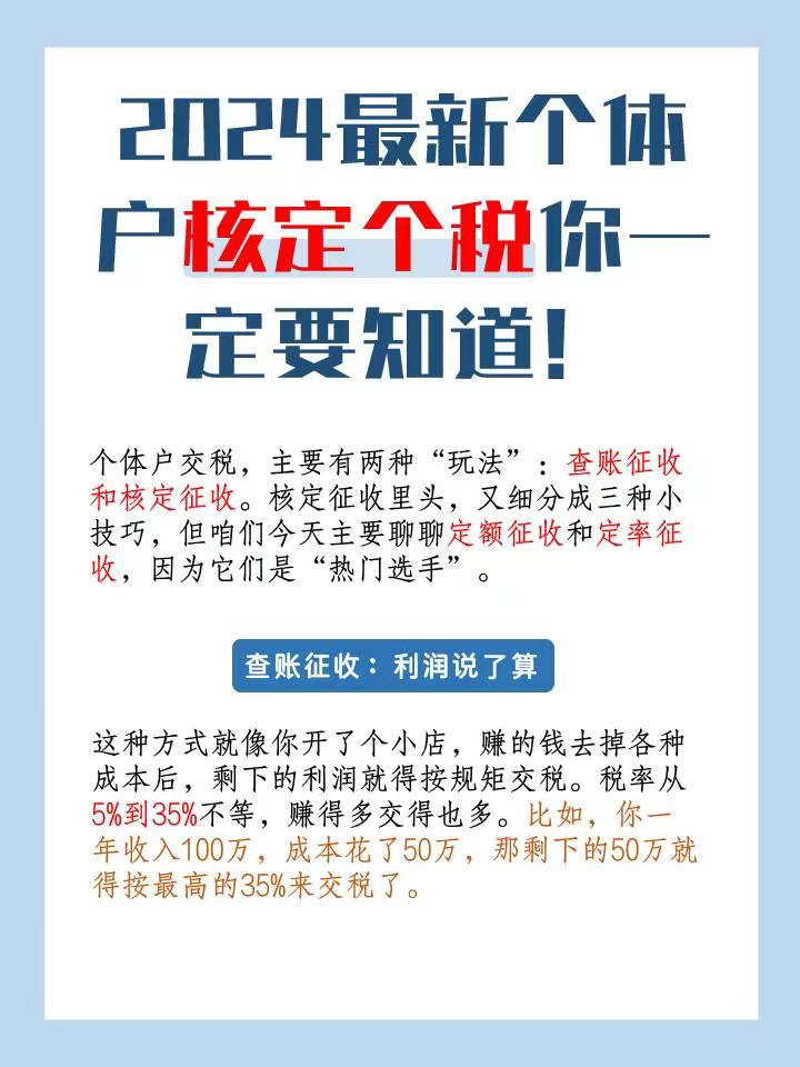 乐东2024最新个体户核定个税你一定要知道！